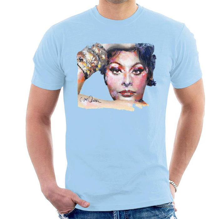 Sidney Maurer Original Portrait Of Sophia Loren Mens T-Shirt - Mens T-Shirt