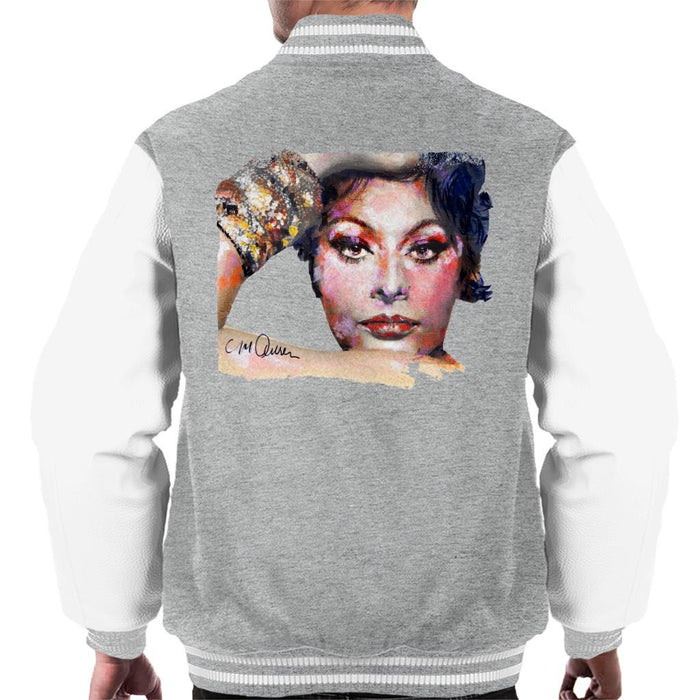 Sidney Maurer Original Portrait Of Sophia Loren Mens Varsity Jacket - Mens Varsity Jacket