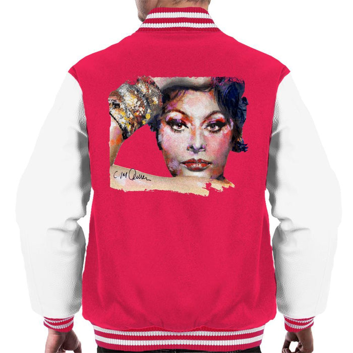 Sidney Maurer Original Portrait Of Sophia Loren Mens Varsity Jacket - Mens Varsity Jacket