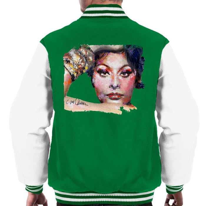 Sidney Maurer Original Portrait Of Sophia Loren Mens Varsity Jacket - Mens Varsity Jacket