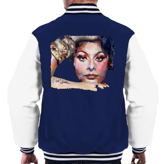 Sidney Maurer Original Portrait Of Sophia Loren Mens Varsity Jacket - Mens Varsity Jacket