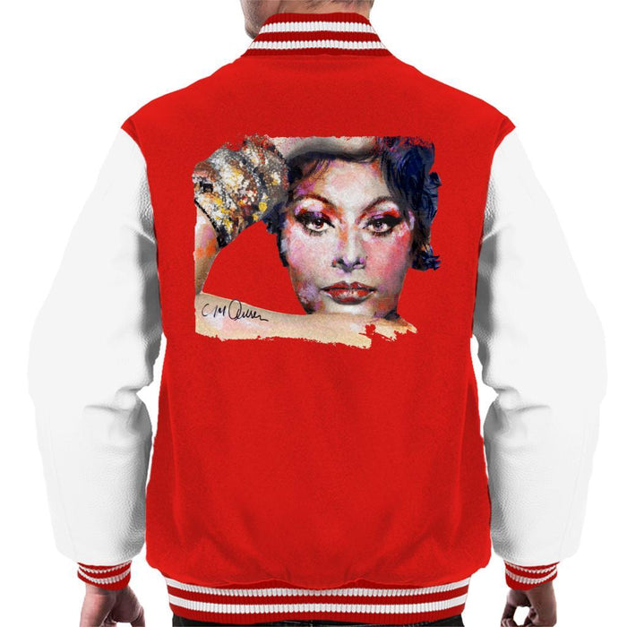 Sidney Maurer Original Portrait Of Sophia Loren Mens Varsity Jacket - Mens Varsity Jacket