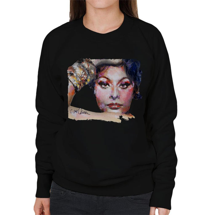 Sidney Maurer Original Portrait Of Sophia Loren Womens Sweatshirt - Womens Sweatshirt