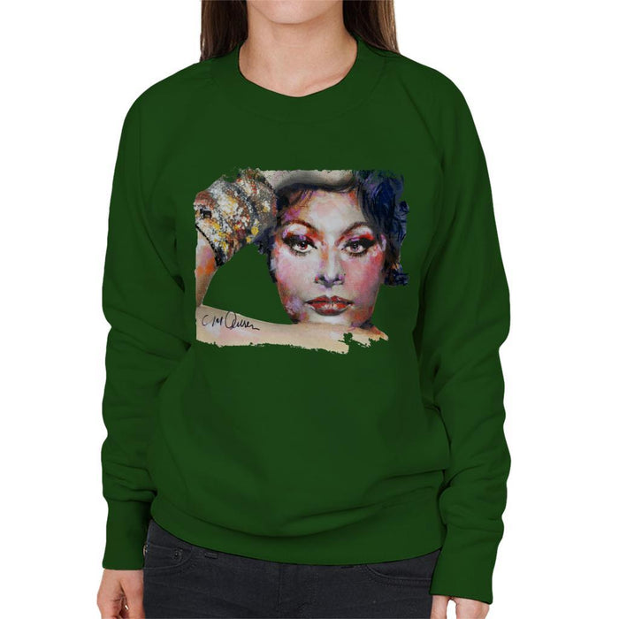 Sidney Maurer Original Portrait Of Sophia Loren Womens Sweatshirt - Womens Sweatshirt