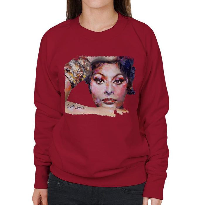 Sidney Maurer Original Portrait Of Sophia Loren Womens Sweatshirt - Womens Sweatshirt
