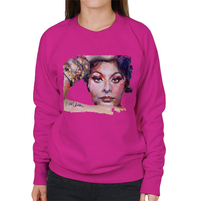 Sidney Maurer Original Portrait Of Sophia Loren Womens Sweatshirt - Womens Sweatshirt