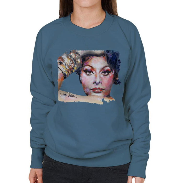 Sidney Maurer Original Portrait Of Sophia Loren Womens Sweatshirt - Womens Sweatshirt