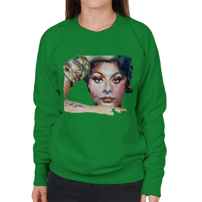 Sidney Maurer Original Portrait Of Sophia Loren Womens Sweatshirt - Womens Sweatshirt