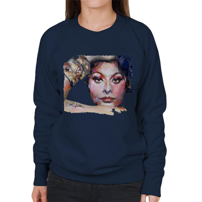 Sidney Maurer Original Portrait Of Sophia Loren Womens Sweatshirt - Womens Sweatshirt