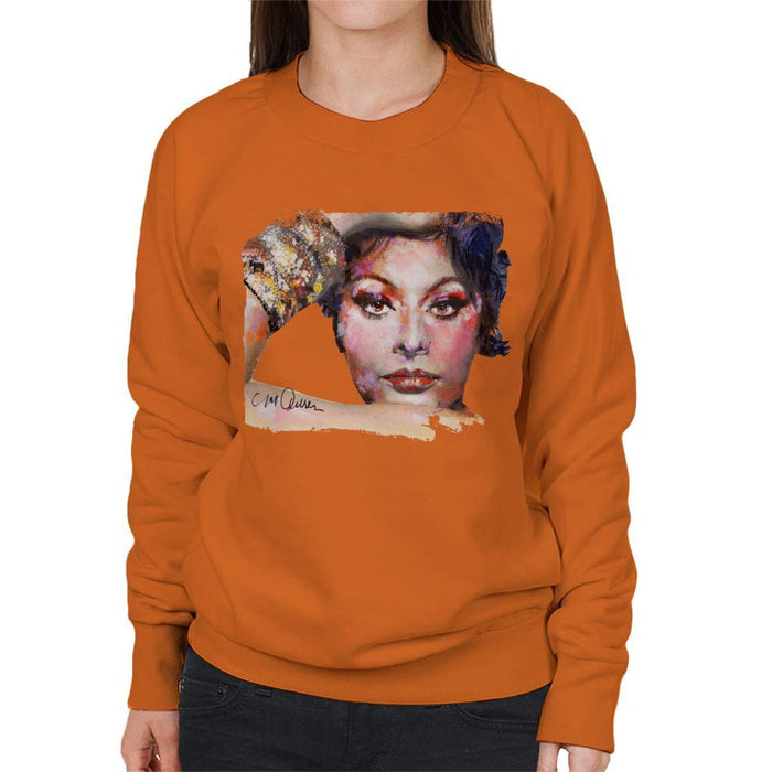 Sidney Maurer Original Portrait Of Sophia Loren Womens Sweatshirt - Womens Sweatshirt
