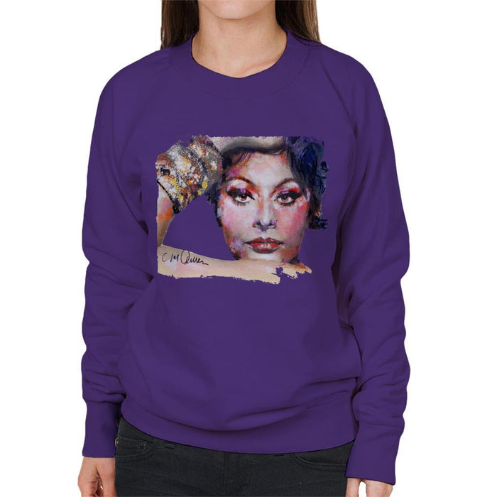 Sidney Maurer Original Portrait Of Sophia Loren Womens Sweatshirt - Womens Sweatshirt