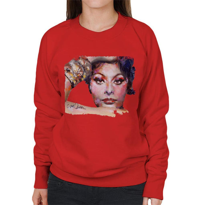 Sidney Maurer Original Portrait Of Sophia Loren Womens Sweatshirt - Womens Sweatshirt