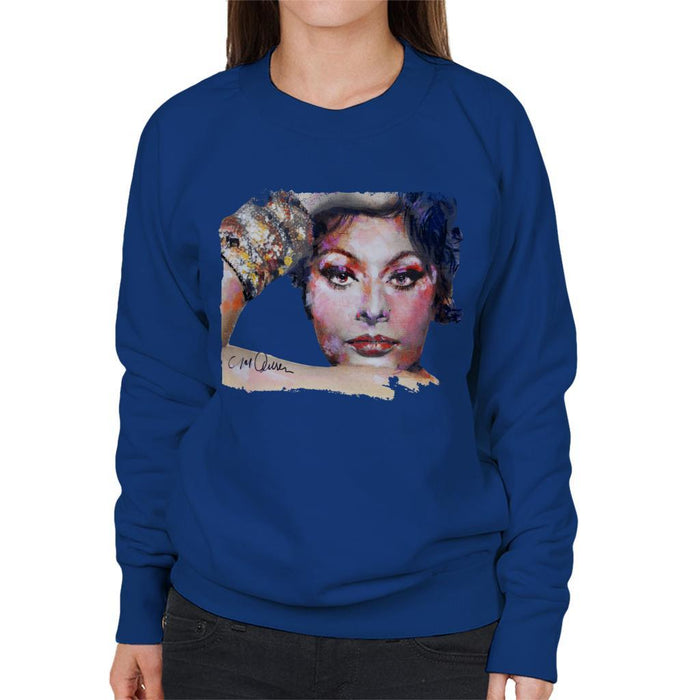 Sidney Maurer Original Portrait Of Sophia Loren Womens Sweatshirt - Womens Sweatshirt