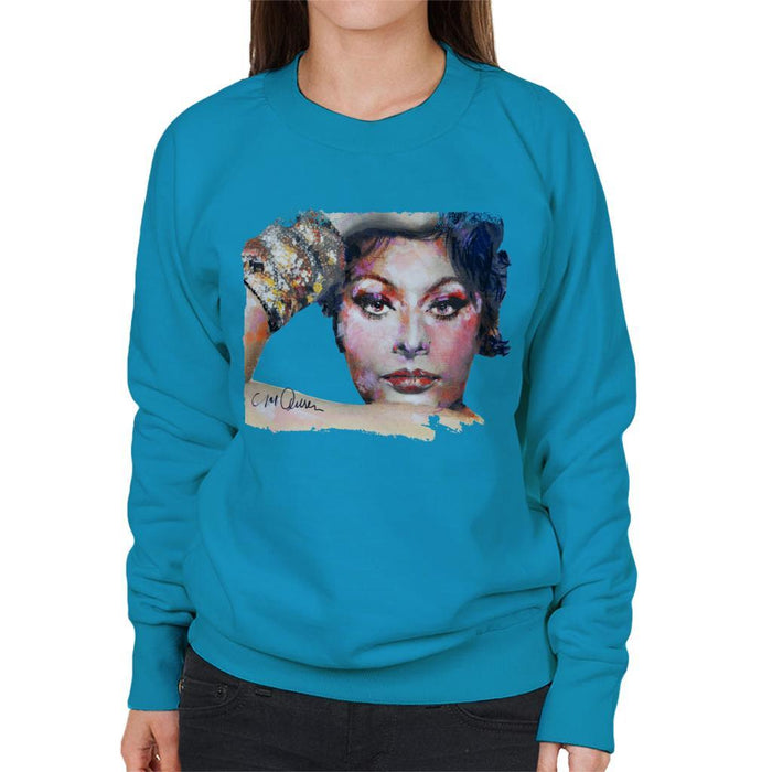 Sidney Maurer Original Portrait Of Sophia Loren Womens Sweatshirt - Womens Sweatshirt