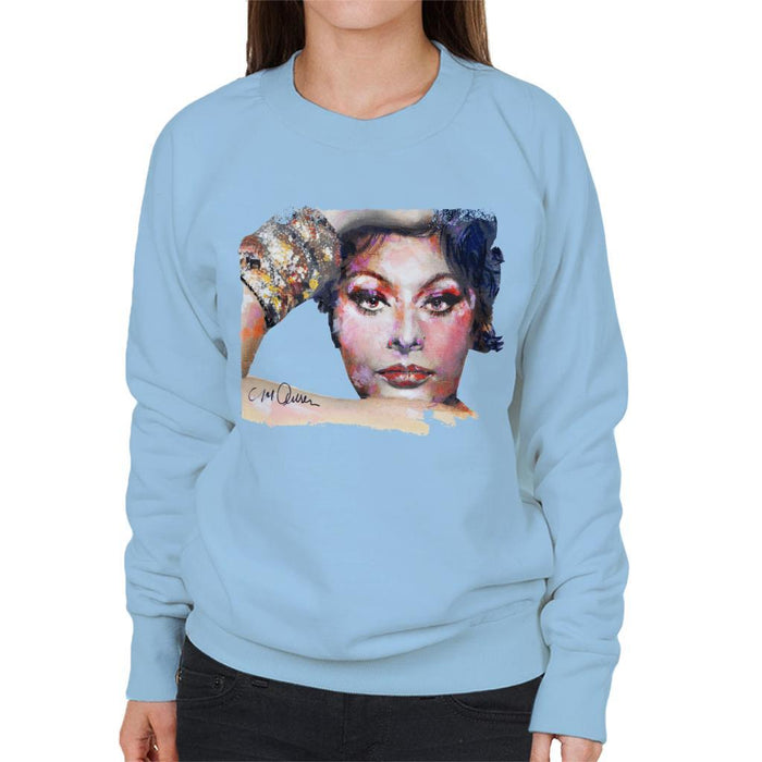 Sidney Maurer Original Portrait Of Sophia Loren Womens Sweatshirt - Womens Sweatshirt