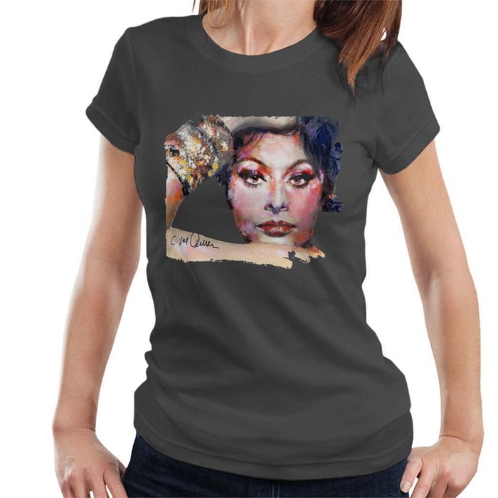 Sidney Maurer Original Portrait Of Sophia Loren Womens T-Shirt - Womens T-Shirt