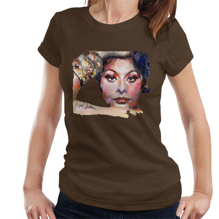 Sidney Maurer Original Portrait Of Sophia Loren Womens T-Shirt - Womens T-Shirt
