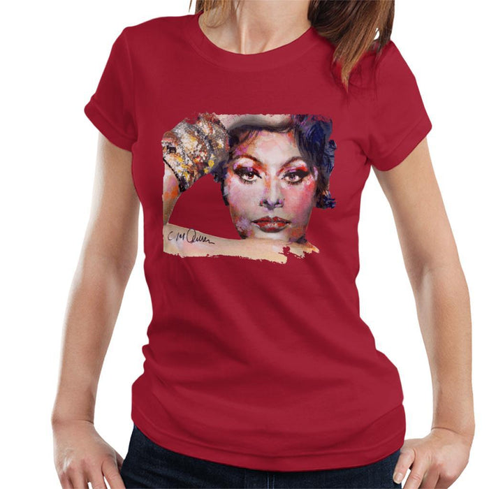 Sidney Maurer Original Portrait Of Sophia Loren Womens T-Shirt - Womens T-Shirt