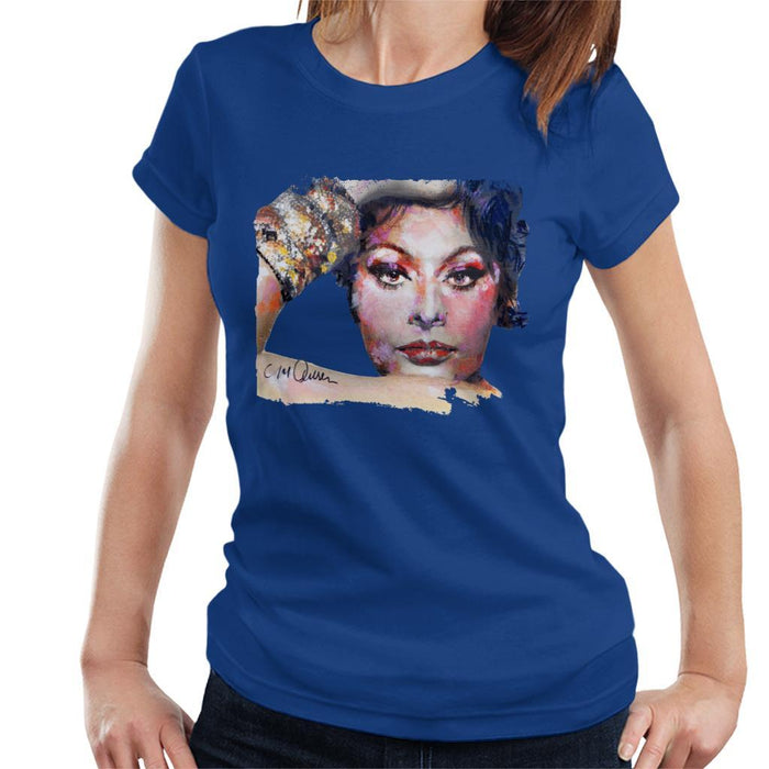 Sidney Maurer Original Portrait Of Sophia Loren Womens T-Shirt - Womens T-Shirt