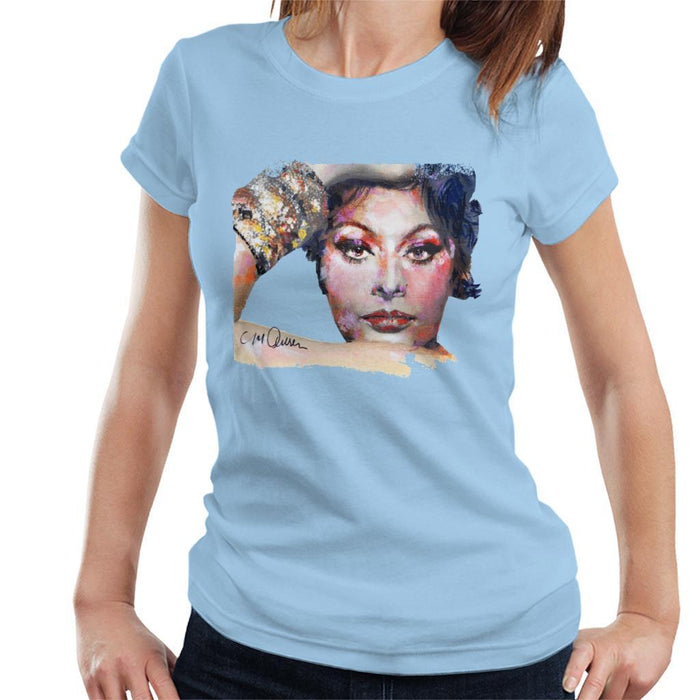 Sidney Maurer Original Portrait Of Sophia Loren Womens T-Shirt - Womens T-Shirt