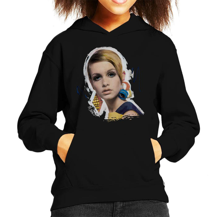 Sidney Maurer Original Portrait Of Twiggy Kids Hooded Sweatshirt - Kids Boys Hooded Sweatshirt