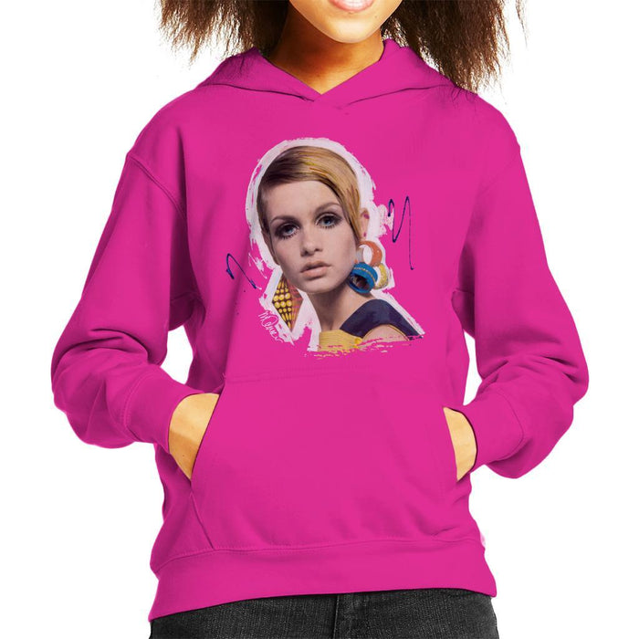 Sidney Maurer Original Portrait Of Twiggy Kids Hooded Sweatshirt - Kids Boys Hooded Sweatshirt