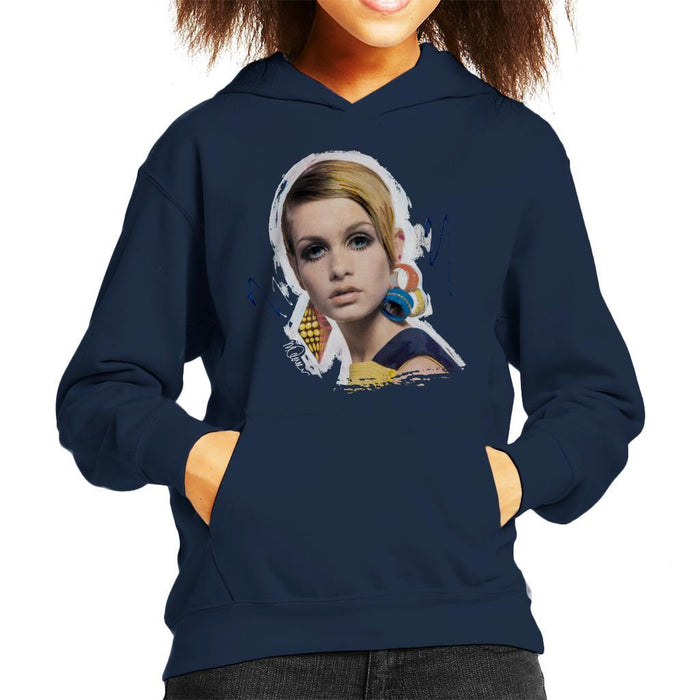 Sidney Maurer Original Portrait Of Twiggy Kids Hooded Sweatshirt - Kids Boys Hooded Sweatshirt