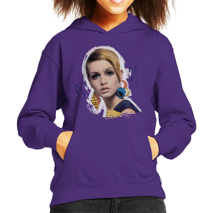 Sidney Maurer Original Portrait Of Twiggy Kids Hooded Sweatshirt - Kids Boys Hooded Sweatshirt