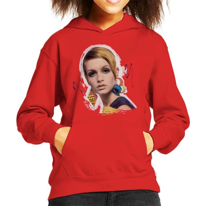 Sidney Maurer Original Portrait Of Twiggy Kids Hooded Sweatshirt - Kids Boys Hooded Sweatshirt