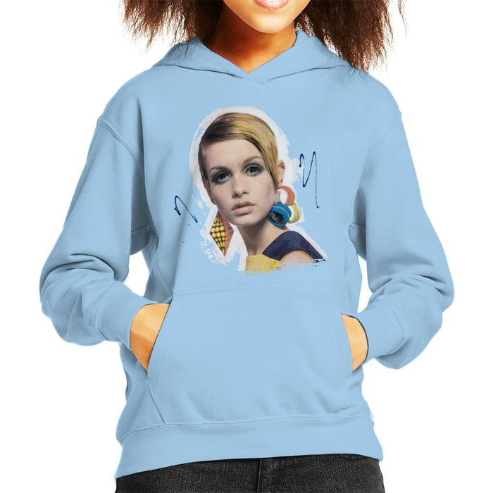 Sidney Maurer Original Portrait Of Twiggy Kids Hooded Sweatshirt - Kids Boys Hooded Sweatshirt