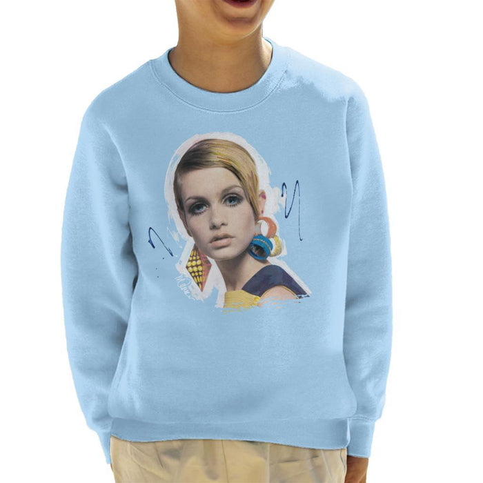 Sidney Maurer Original Portrait Of Twiggy Kids Sweatshirt - Kids Boys Sweatshirt