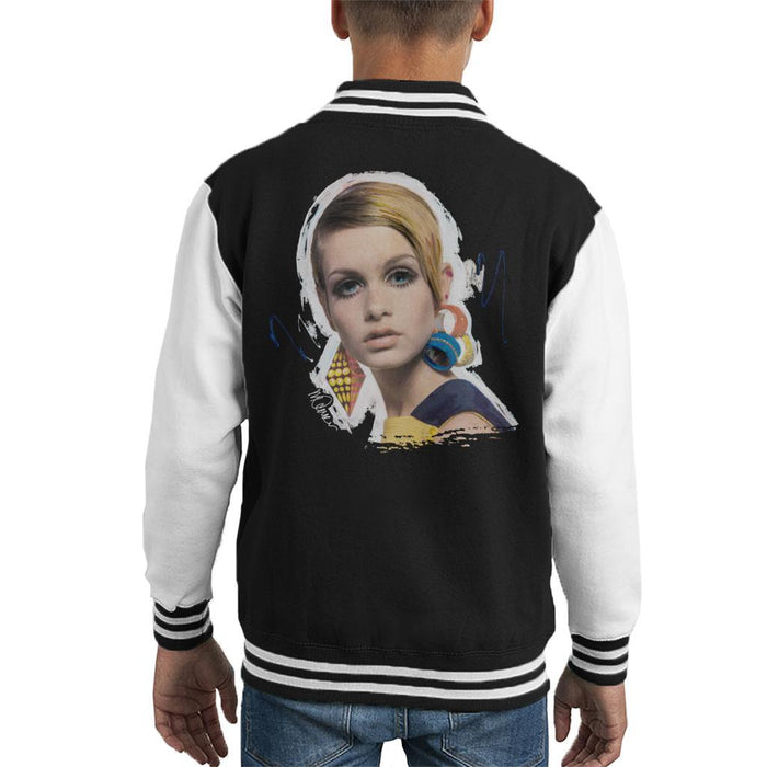 Sidney Maurer Original Portrait Of Twiggy Kids Varsity Jacket - Kids Boys Varsity Jacket