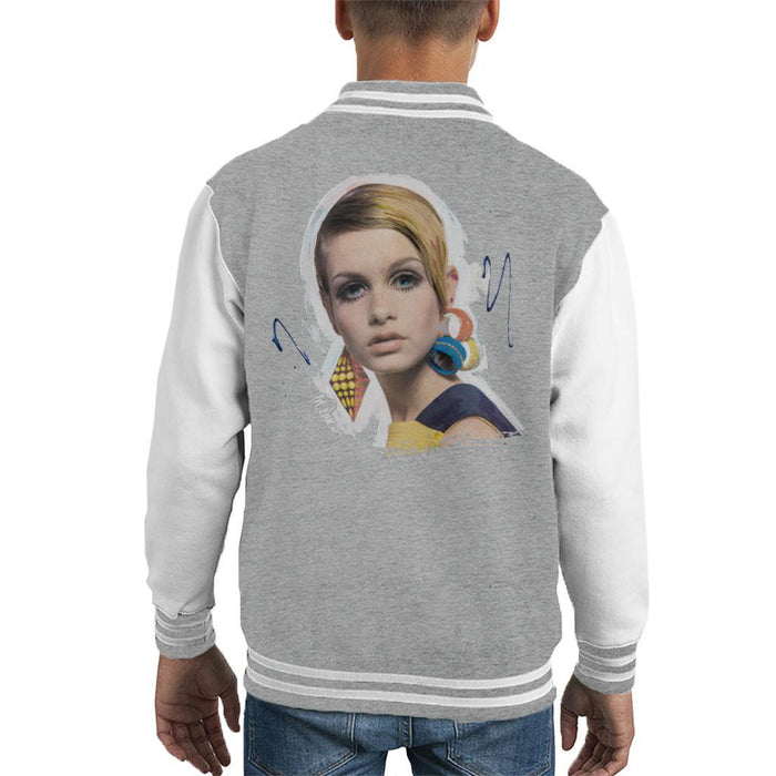Sidney Maurer Original Portrait Of Twiggy Kids Varsity Jacket - Kids Boys Varsity Jacket