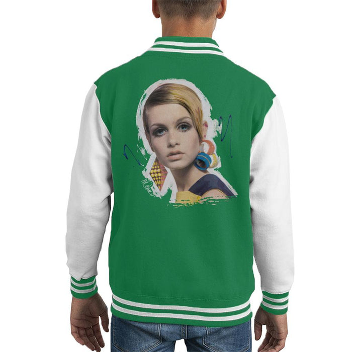 Sidney Maurer Original Portrait Of Twiggy Kids Varsity Jacket - Kids Boys Varsity Jacket