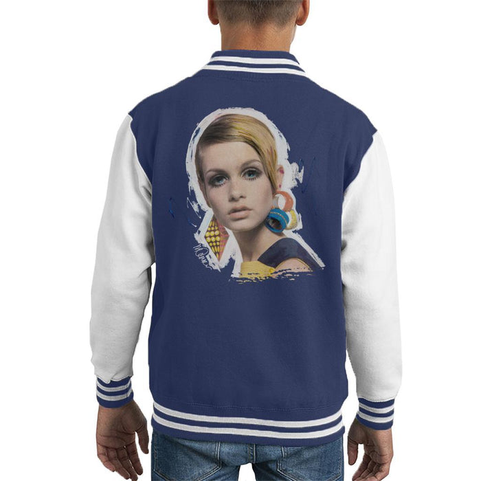 Sidney Maurer Original Portrait Of Twiggy Kids Varsity Jacket - Kids Boys Varsity Jacket