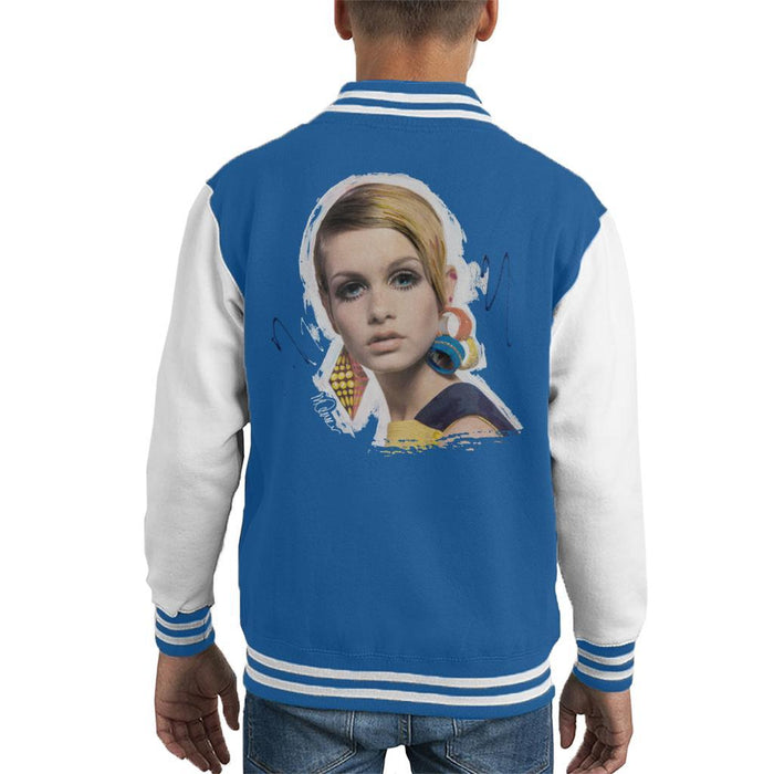 Sidney Maurer Original Portrait Of Twiggy Kids Varsity Jacket - Kids Boys Varsity Jacket