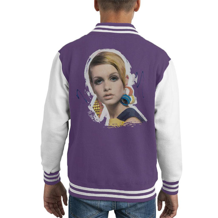 Sidney Maurer Original Portrait Of Twiggy Kids Varsity Jacket - Kids Boys Varsity Jacket