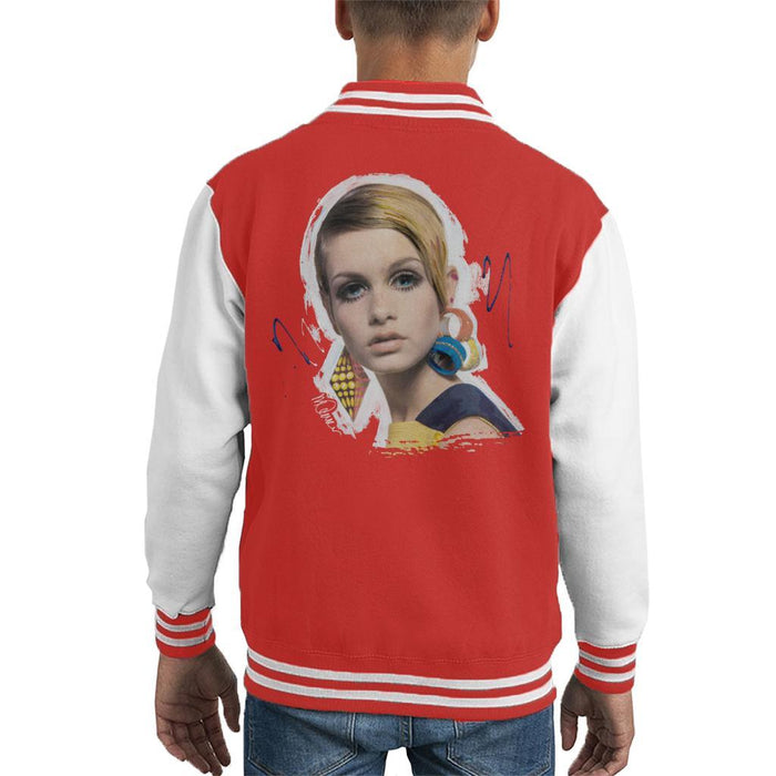 Sidney Maurer Original Portrait Of Twiggy Kids Varsity Jacket - Kids Boys Varsity Jacket