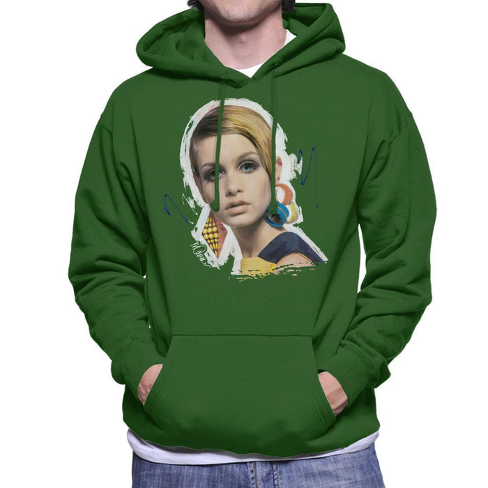Sidney Maurer Original Portrait Of Twiggy Mens Hooded Sweatshirt - Mens Hooded Sweatshirt