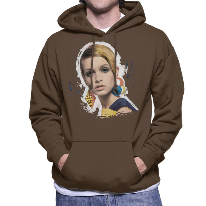 Sidney Maurer Original Portrait Of Twiggy Mens Hooded Sweatshirt - Mens Hooded Sweatshirt