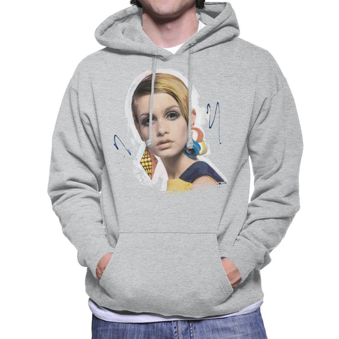 Sidney Maurer Original Portrait Of Twiggy Mens Hooded Sweatshirt - Mens Hooded Sweatshirt