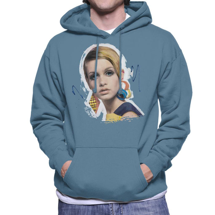 Sidney Maurer Original Portrait Of Twiggy Mens Hooded Sweatshirt - Mens Hooded Sweatshirt