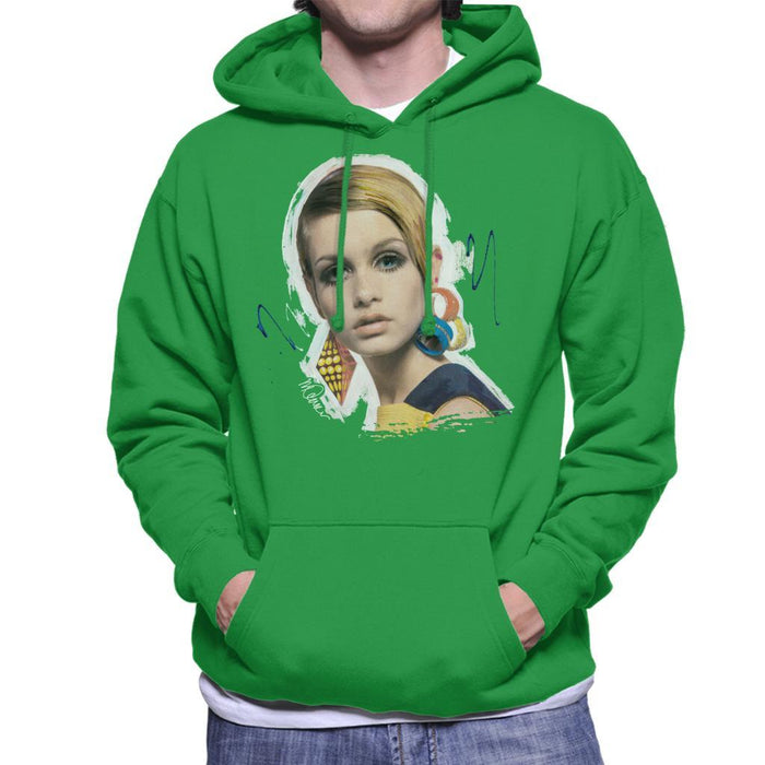 Sidney Maurer Original Portrait Of Twiggy Mens Hooded Sweatshirt - Mens Hooded Sweatshirt
