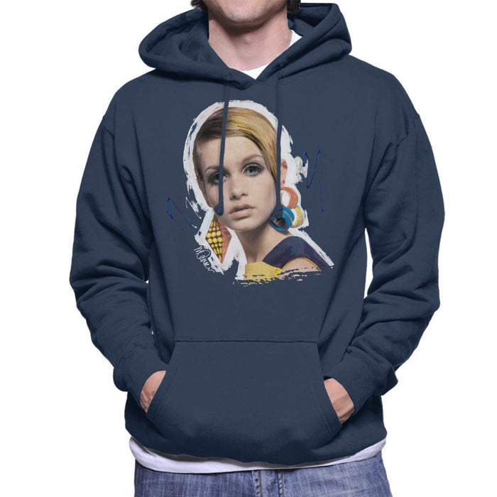 Sidney Maurer Original Portrait Of Twiggy Mens Hooded Sweatshirt - Mens Hooded Sweatshirt