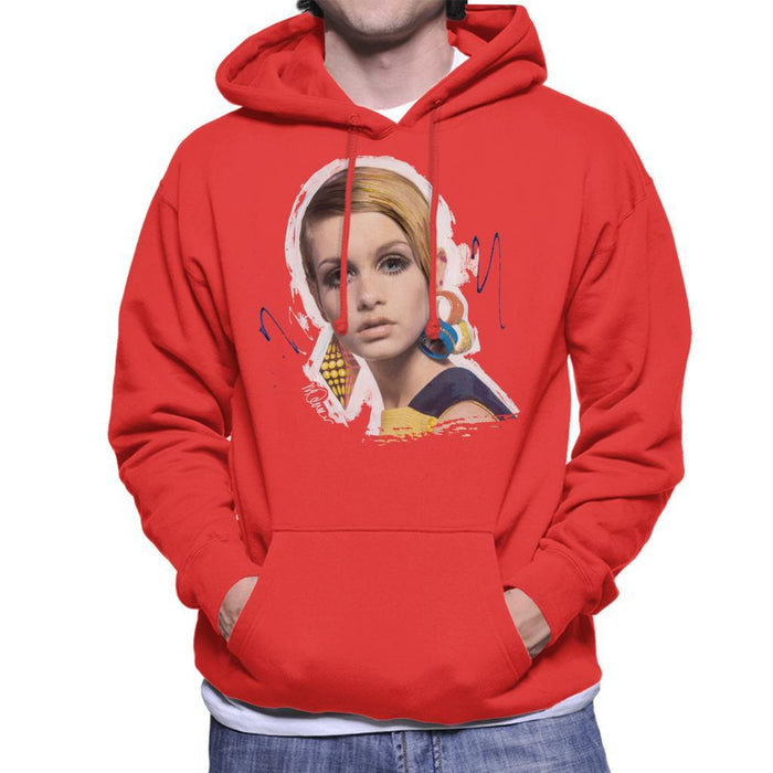 Sidney Maurer Original Portrait Of Twiggy Mens Hooded Sweatshirt - Mens Hooded Sweatshirt