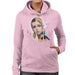 Sidney Maurer Original Portrait Of Twiggy Womens Hooded Sweatshirt - Small / Light Pink - Womens Hooded Sweatshirt