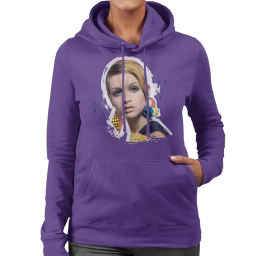 Sidney Maurer Original Portrait Of Twiggy Womens Hooded Sweatshirt - Womens Hooded Sweatshirt