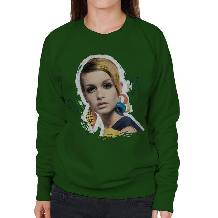 Sidney Maurer Original Portrait Of Twiggy Womens Sweatshirt - Womens Sweatshirt