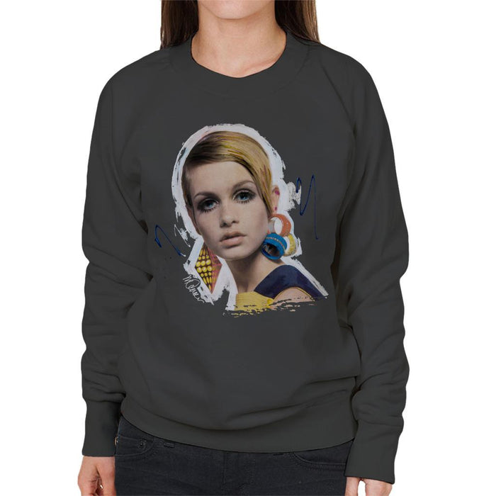 Sidney Maurer Original Portrait Of Twiggy Womens Sweatshirt - Womens Sweatshirt