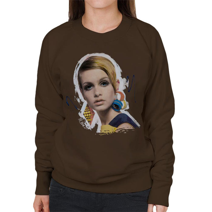 Sidney Maurer Original Portrait Of Twiggy Womens Sweatshirt - Womens Sweatshirt